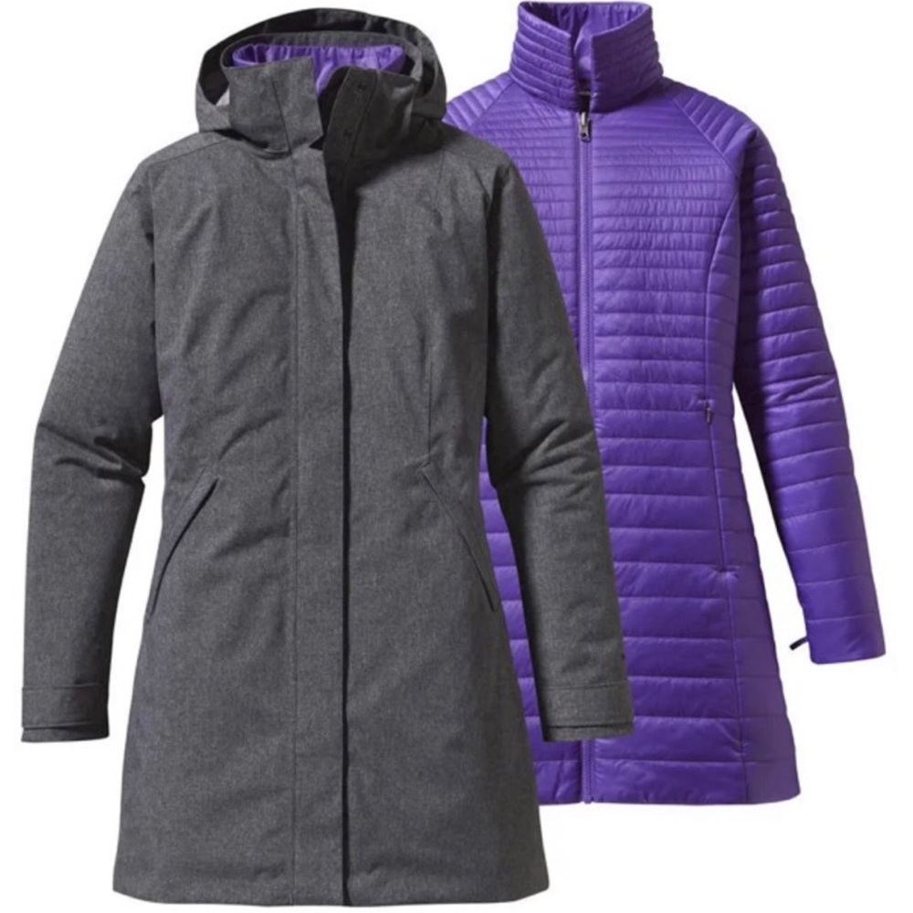 Patagonia Vosque 3-in-1 Parka Down Jacket Rockwall w/ Violetti Small